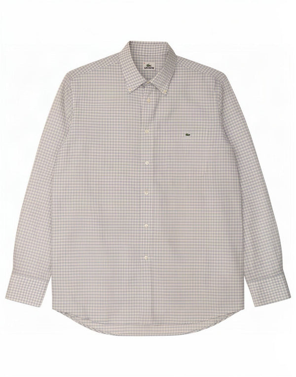 Camicia da uomo Lacoste taglia 42 grande cotone a quadri blu