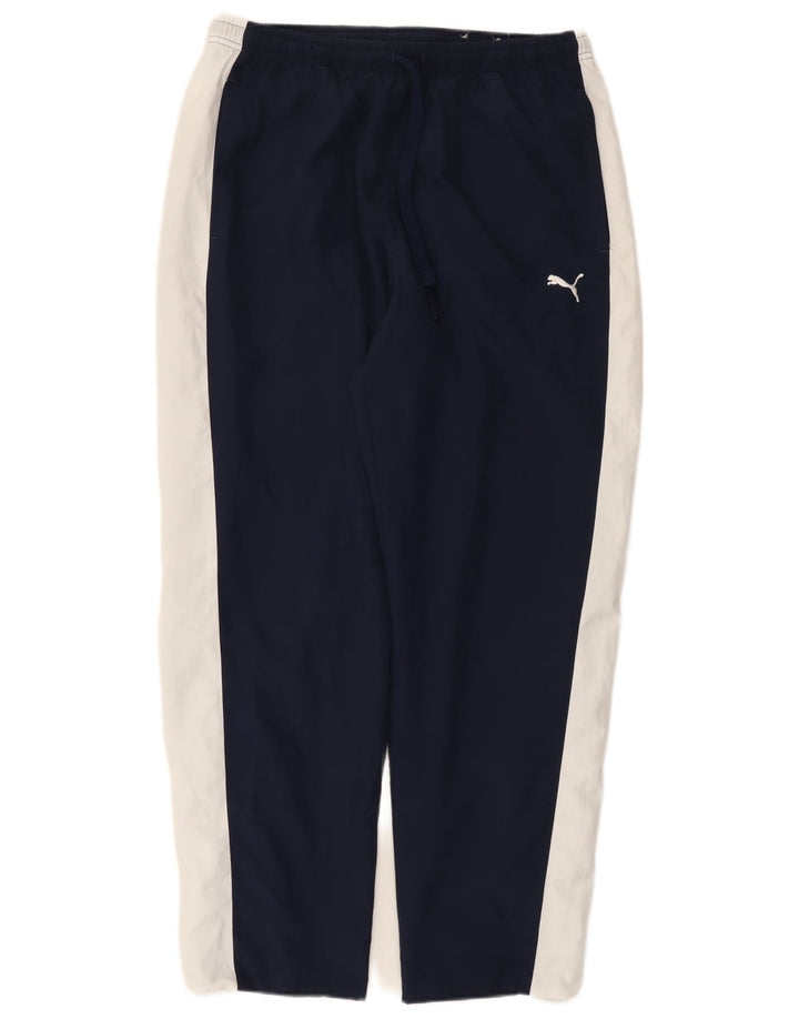 Pantaloni da tuta da uomo Puma Large in poliestere color block blu navy