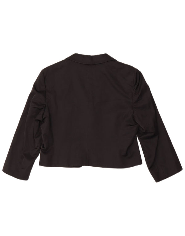 Giacca bolero da donna Marella con maniche a 3/4 e 1 bottone UK 14 grande viscosa nera