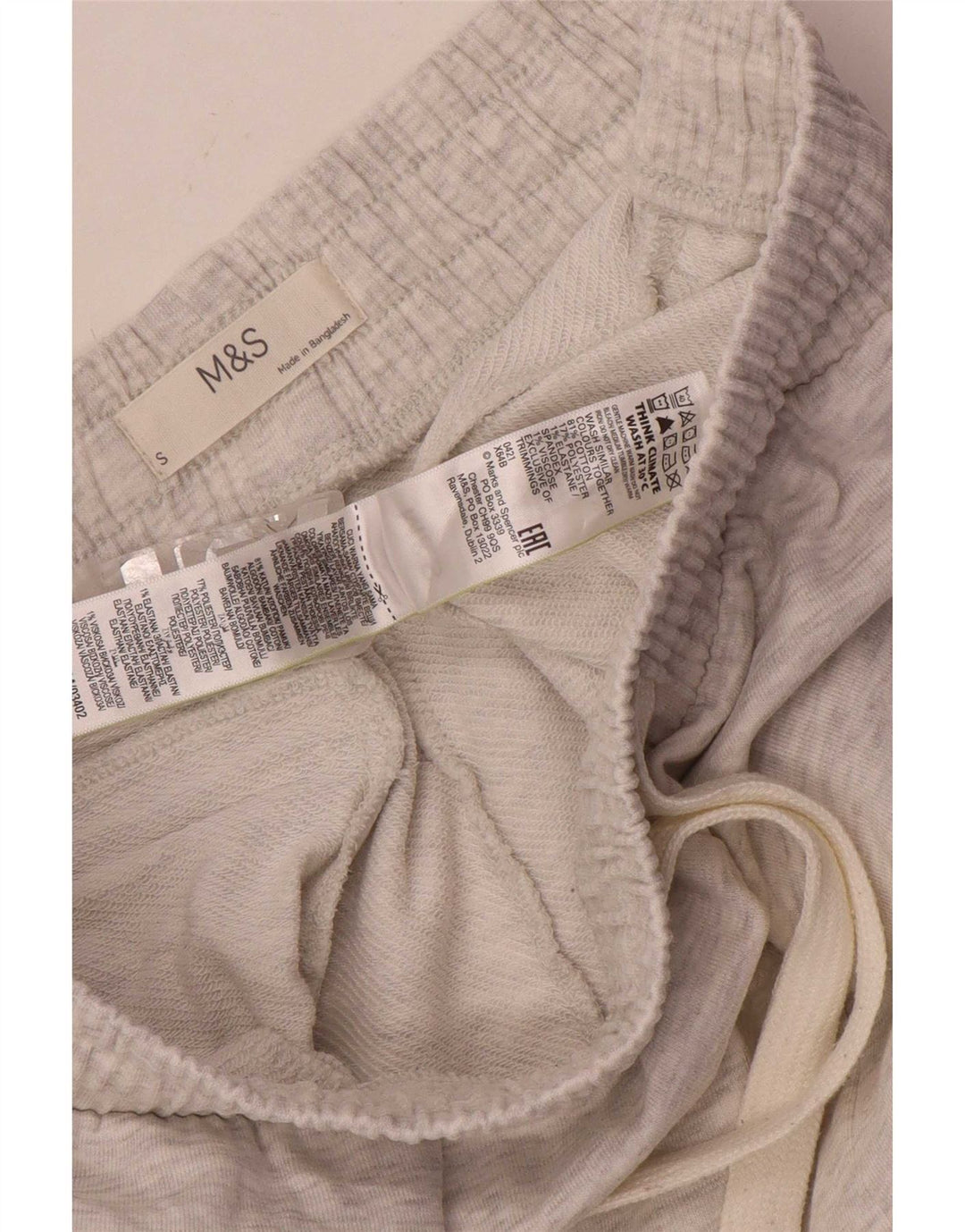 Pantaloni da tuta da uomo Marks & Spencer piccoli in cotone chiazzato grigio