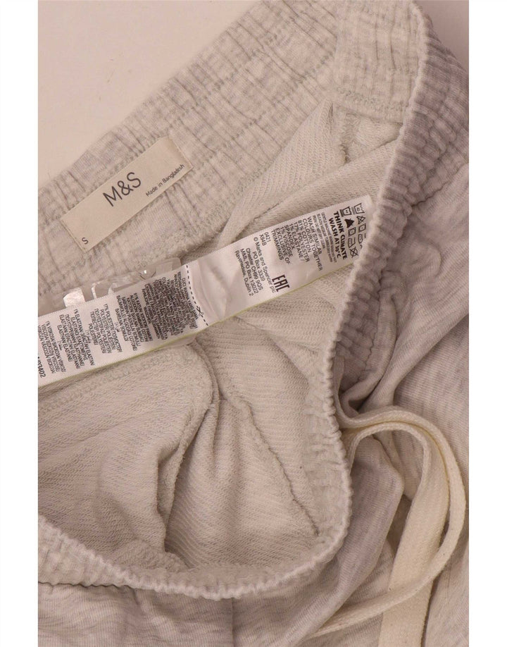 Pantaloni da tuta da uomo Marks & Spencer piccoli in cotone chiazzato grigio