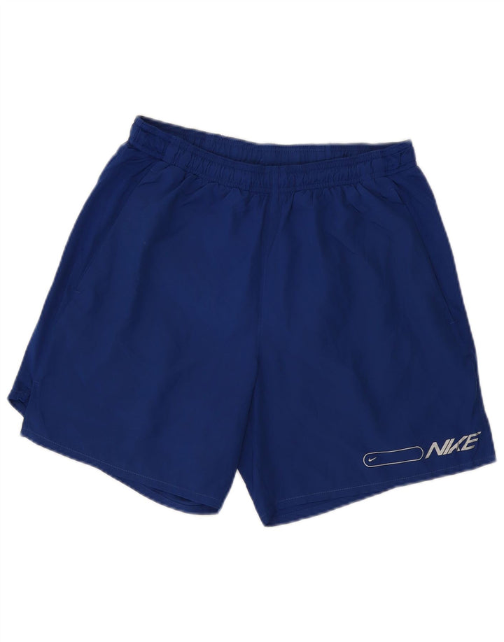 NIKE Pantaloncini sportivi grafici Dri Fit da uomo in poliestere blu medio