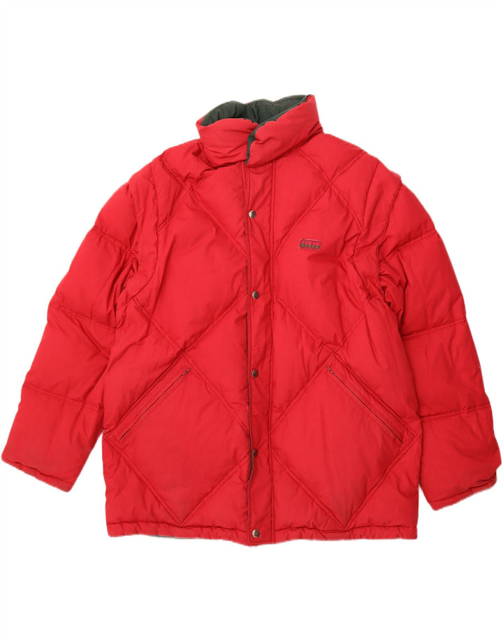 DIADORA Giacca imbottita reversibile da donna vestibilità ampia UK 16 Large Rossa
