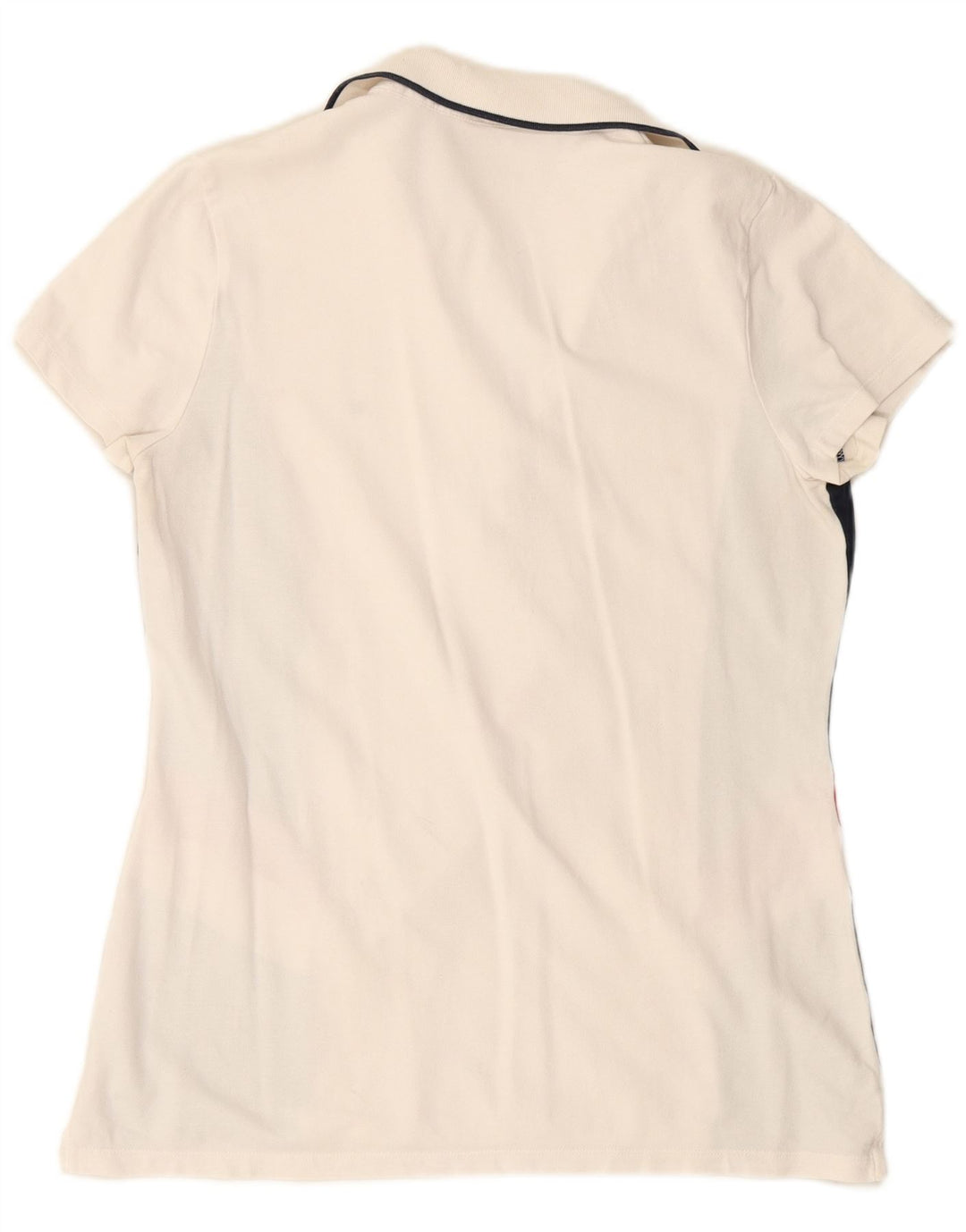 TOMMY HILFIGER Polo da donna UK 14 Large White Colourblock