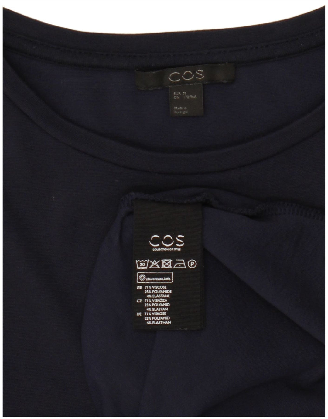 Abito tenda da donna Cos UK 14 viscosa blu navy medio