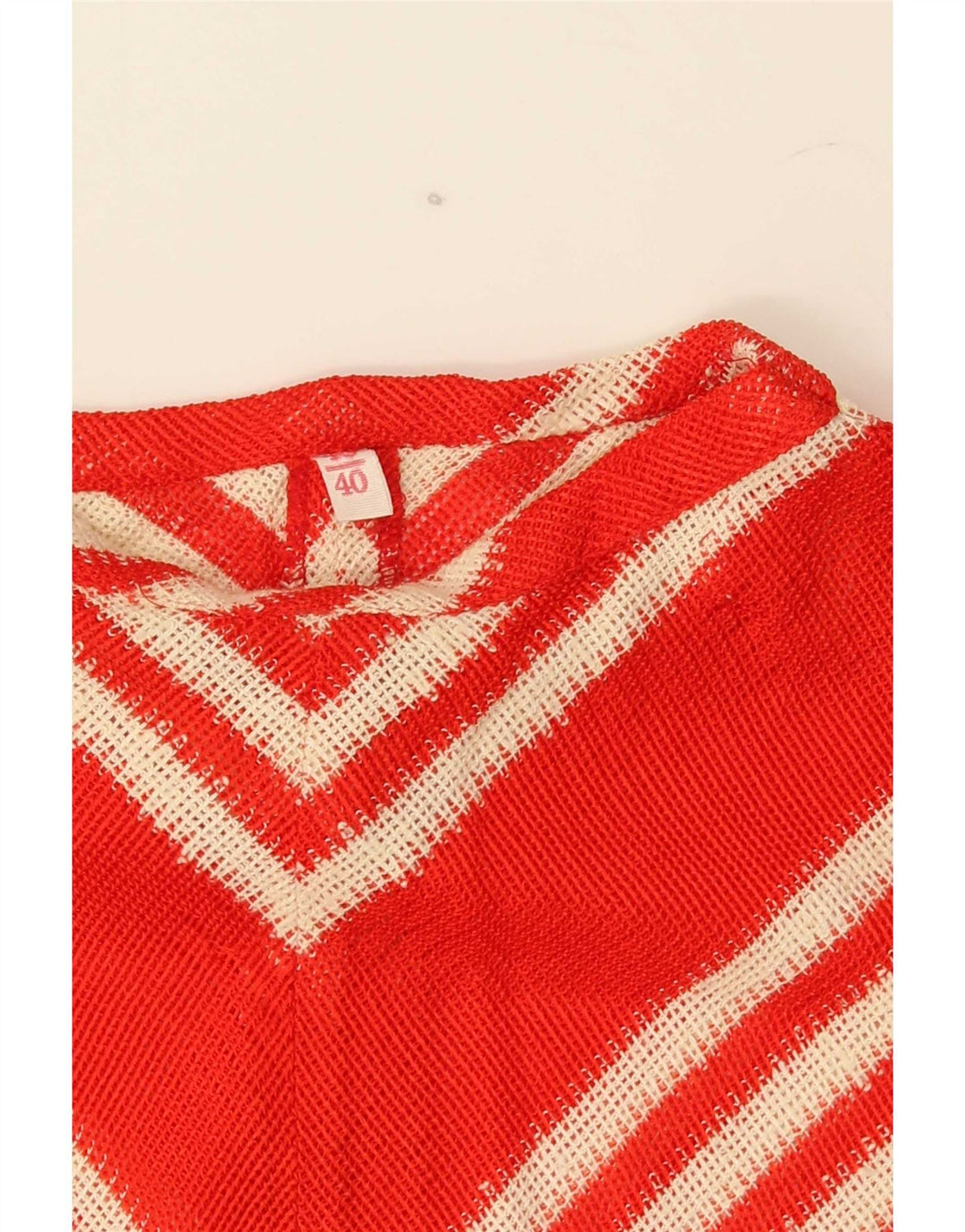 Camicetta vintage in maglia da donna Top EU 40 Chevron rosso medio