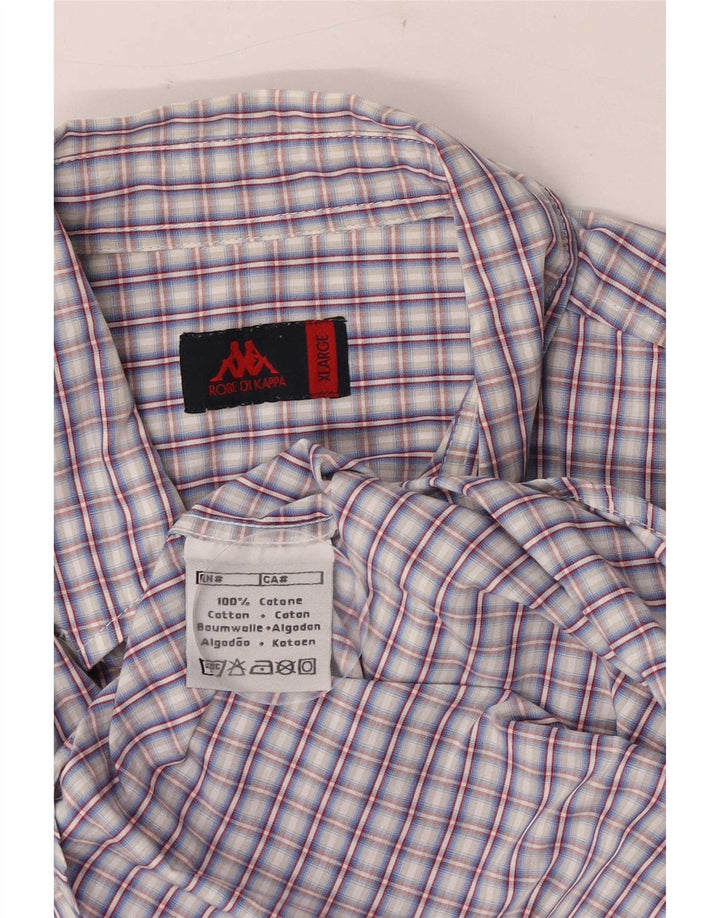 Camicia Kappa da uomo a maniche corte XL in cotone a quadri blu