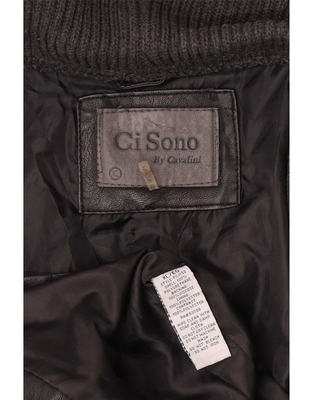 Giacca da motociclista aperta da donna in ecopelle Cavalini UK 18 XL poliuretano nero
