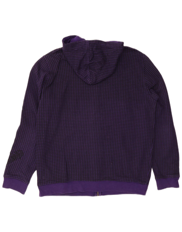 Maglione con cappuccio e zip da uomo BILLABONG XL in cotone a quadri viola