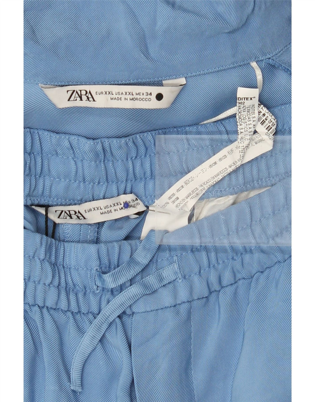 Set 2 pezzi Zara da donna UK 20 2XL W40 L31 viscosa blu