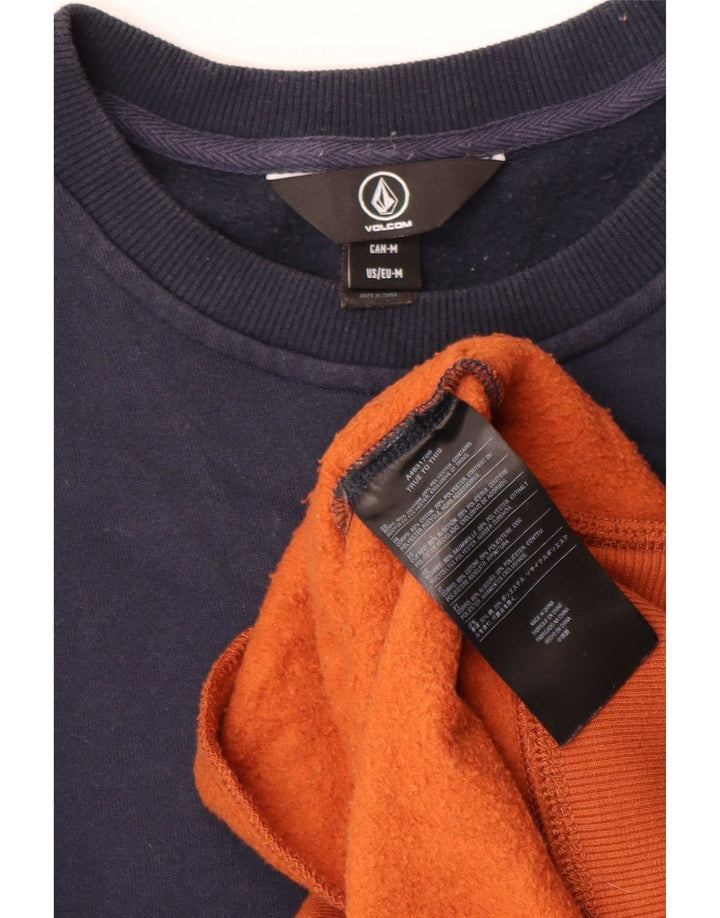 Felpa da uomo Volcom Maglione medio blu navy in cotone color block
