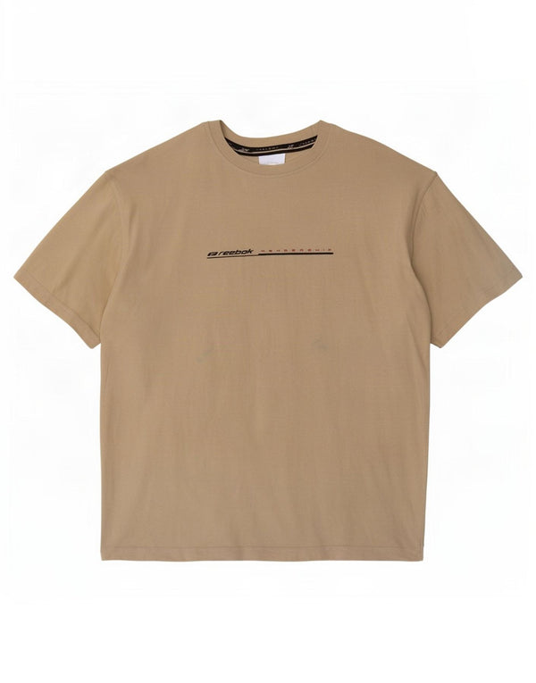 T-shirt grafica da uomo Reebok Top in cotone beige medio