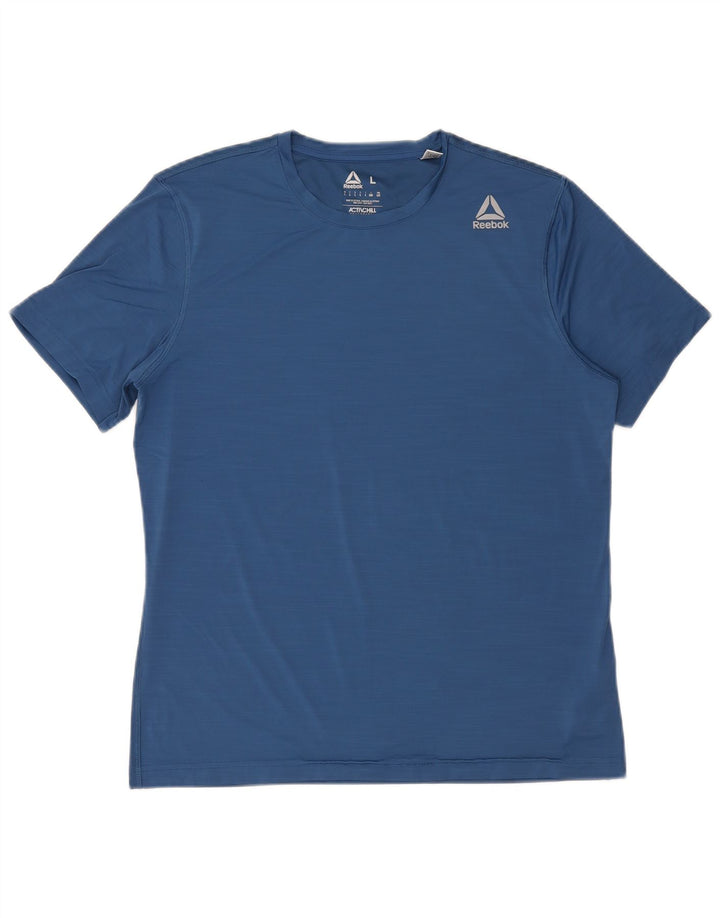 T-shirt da uomo Reebok Top Large blu in poliestere