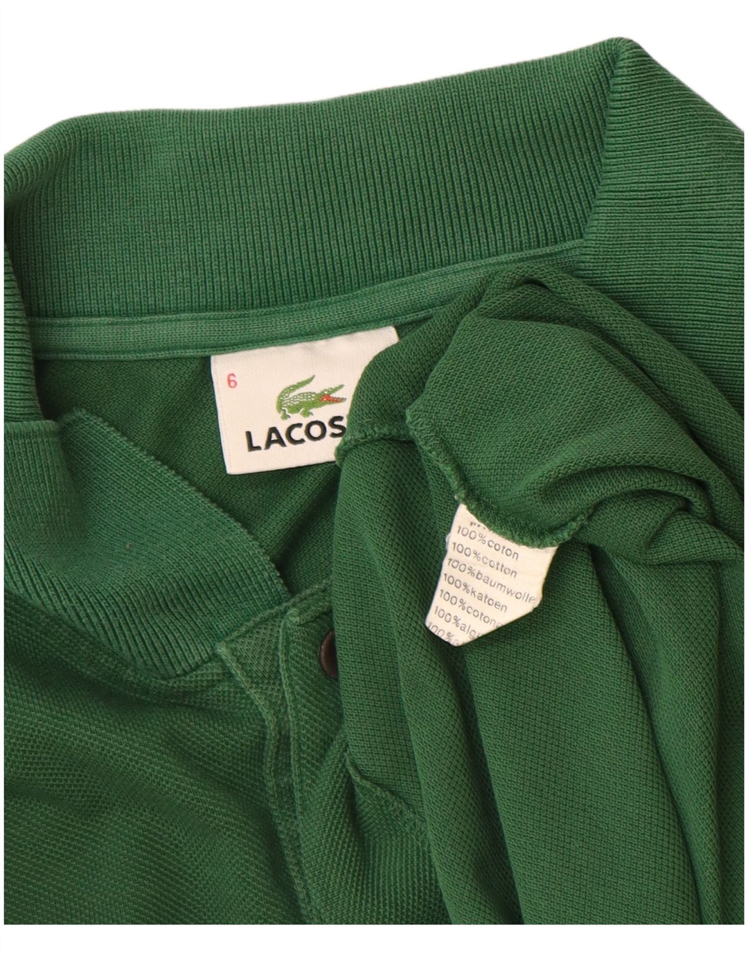 Polo da uomo LACOSTE taglia 6 XL in cotone verde
