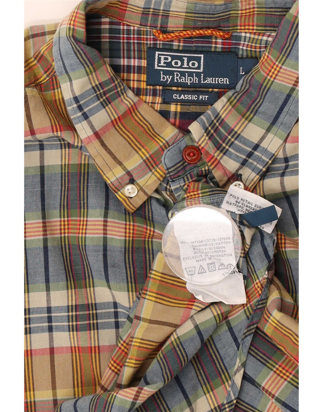 Polo Ralph Lauren Camicia da uomo dalla vestibilità classica, in cotone a quadri multicolore grande
