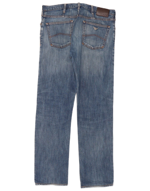 Jeans dritti da uomo Armani W36 L32 in cotone blu