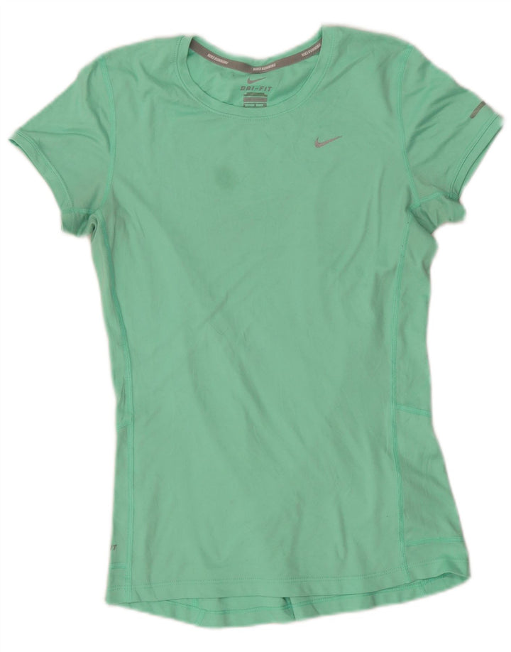 T-shirt NIKE da donna Dri Fit Top UK 10 Small verde poliestere