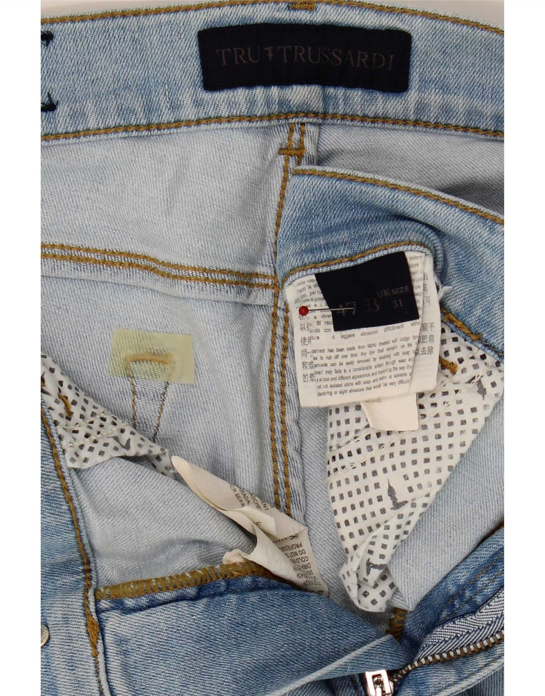Jeans Slim Uomo Trussardi W31 L35 Blu Cotone