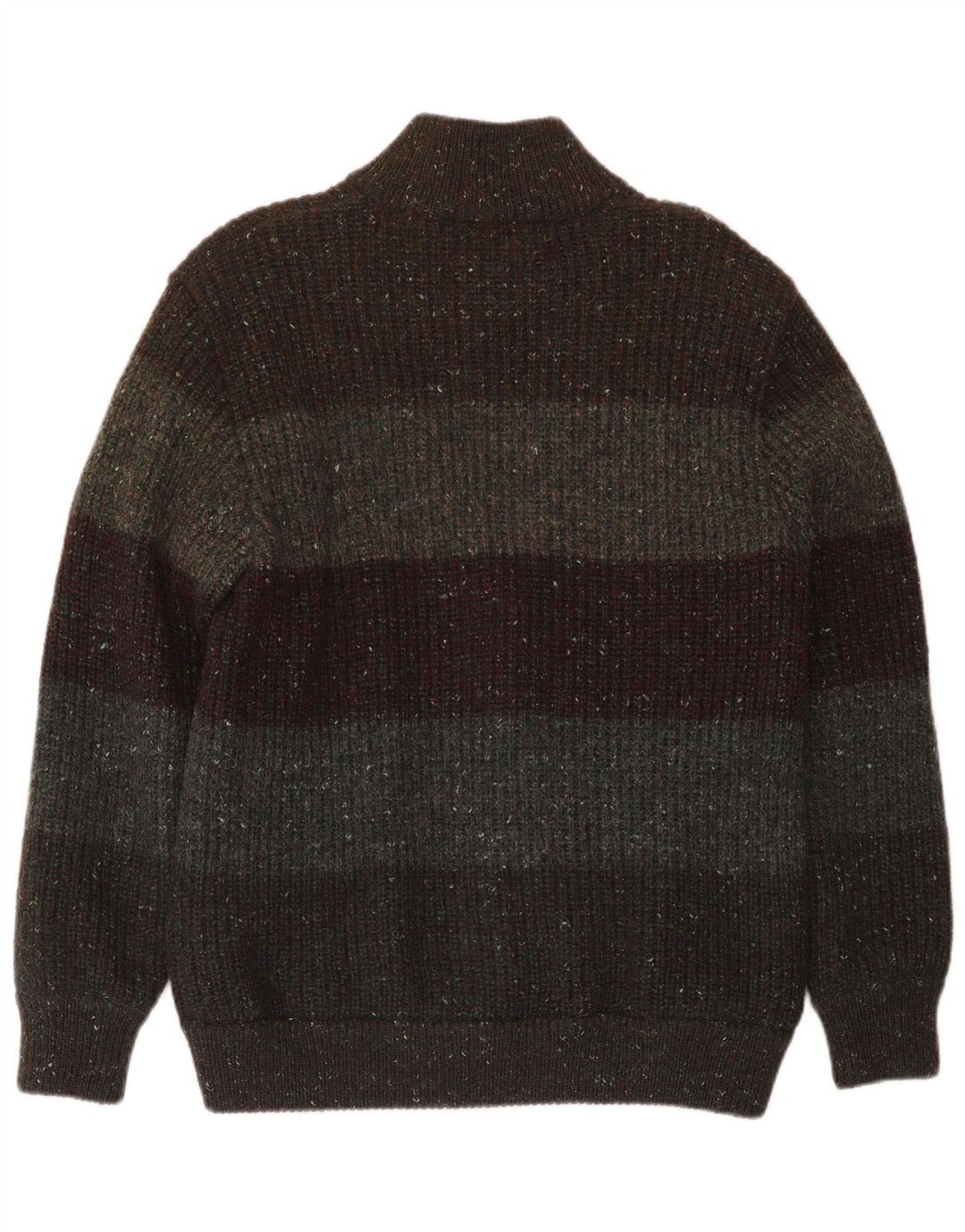Maglione cardigan da uomo Peter Brown in lana a righe kaki medie
