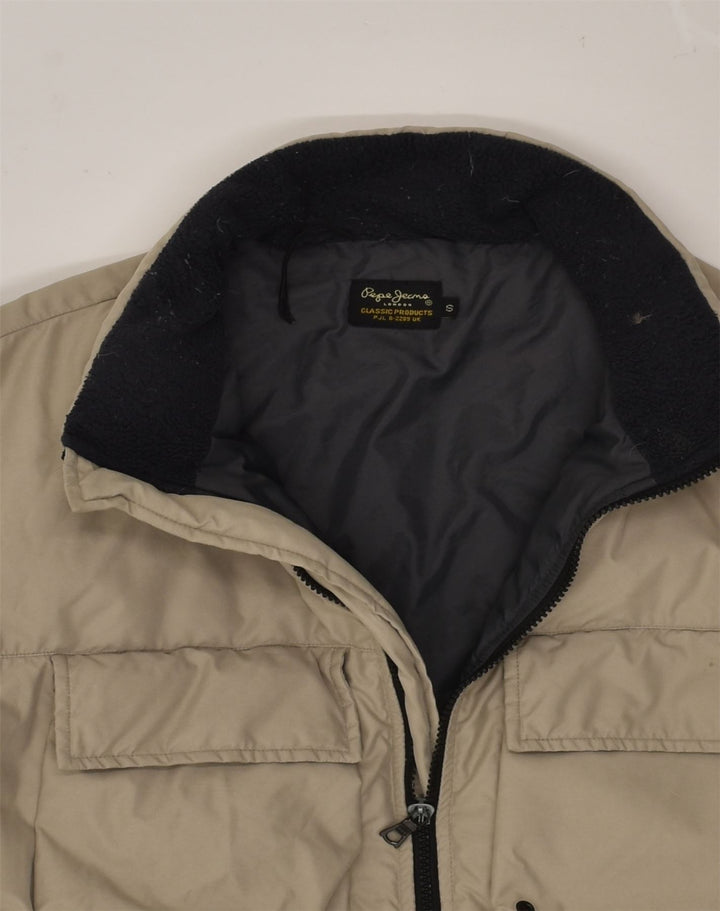 PEPE JEANS Giacca imbottita da uomo UK 36 Small Beige Poliestere