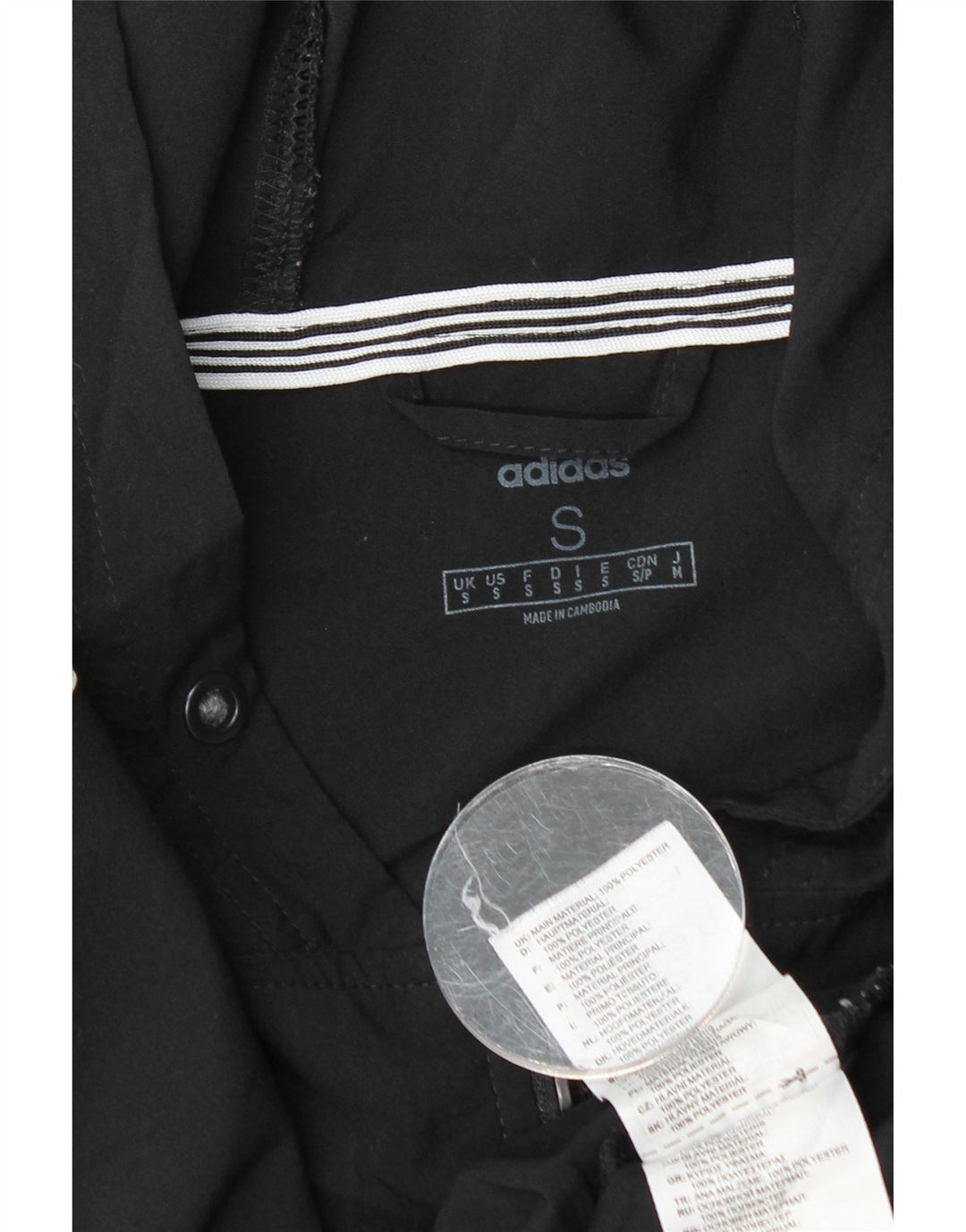 Giacca da ginnastica da uomo con cappuccio ADIDAS piccola in poliestere nero