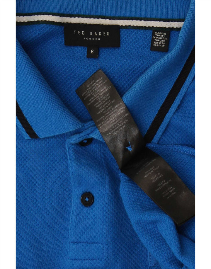 Polo da uomo Ted Baker taglia 6 2XL cotone blu
