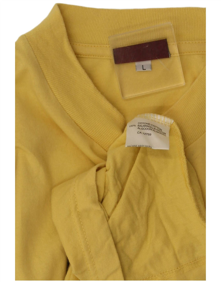 Stefanel T-shirt grafica da uomo grande in cotone giallo