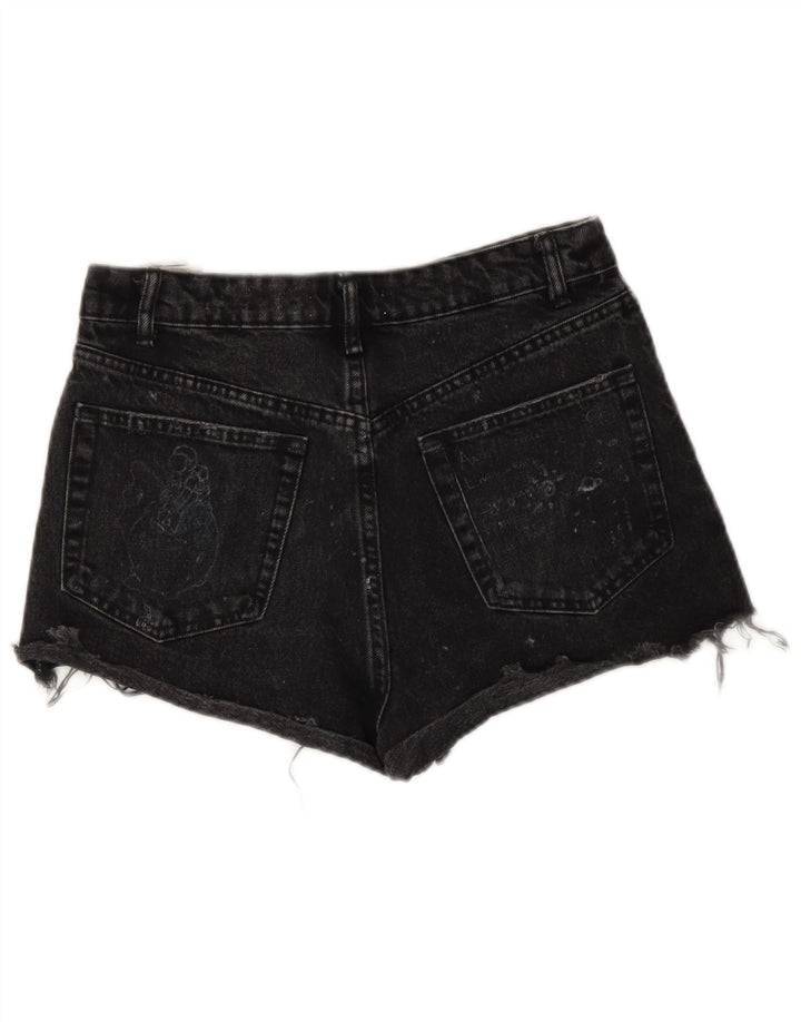 Pantaloncini in denim invecchiato da donna Zara EU 36 XS W26 neri