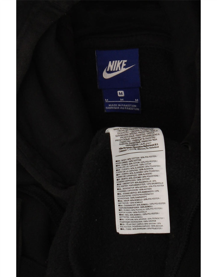 Maglione con cappuccio e zip da uomo NIKE in cotone nero medio