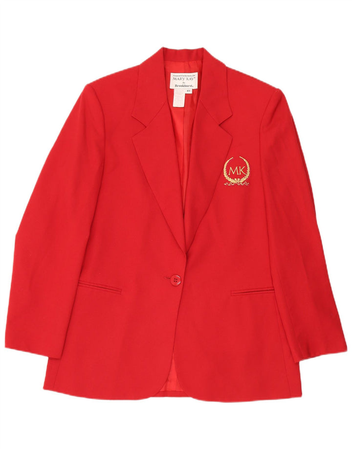 Giacca blazer da donna oversize a 1 bottone con linea lunga oversize Mary Kay US 8 piccola rossa