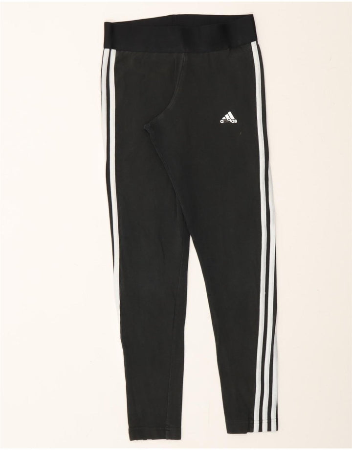 ADIDAS Womens Leggings UK 8/10 Small Black Cotton Vintage Adidas and Second-Hand Adidas from Messina Hembry 
