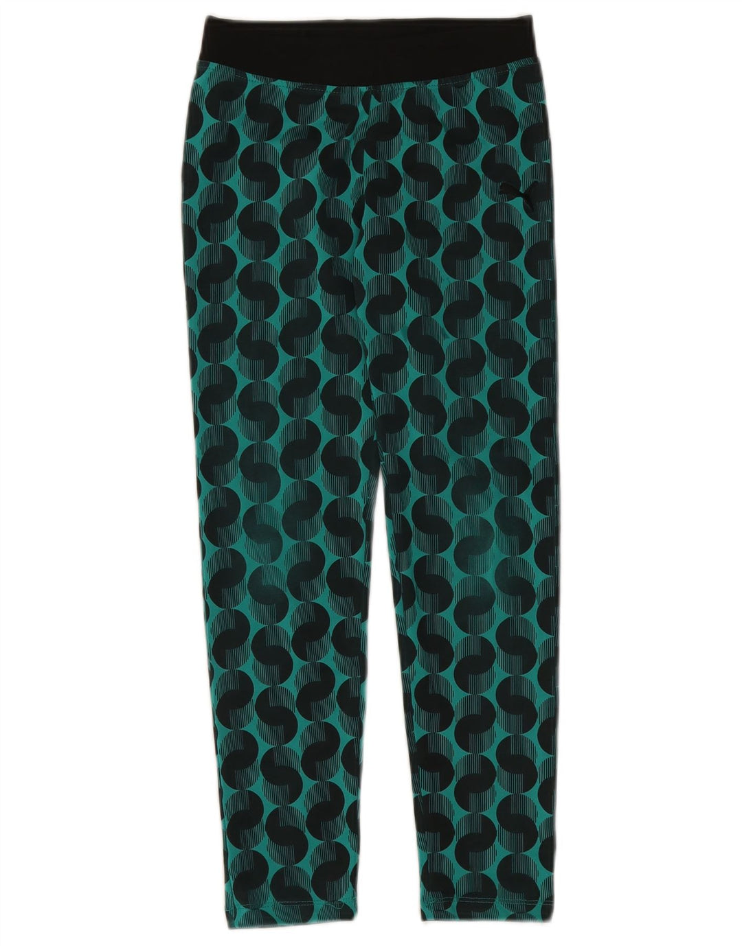 Leggings Puma per ragazze 9-10 anni in poliestere geometrico verde medio