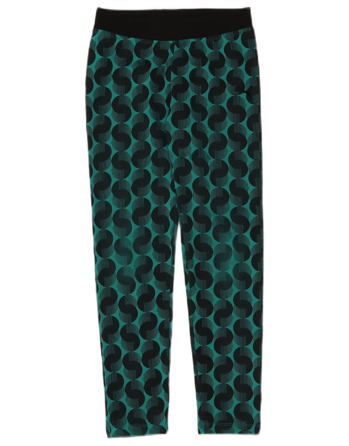 Leggings Puma per ragazze 9-10 anni in poliestere geometrico verde medio