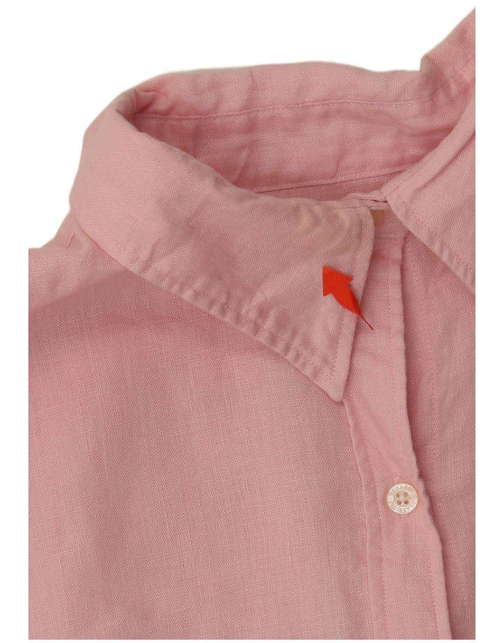 Camicia classica da donna ampia vestibilità CHAPS UK 18 XL Lino rosa
