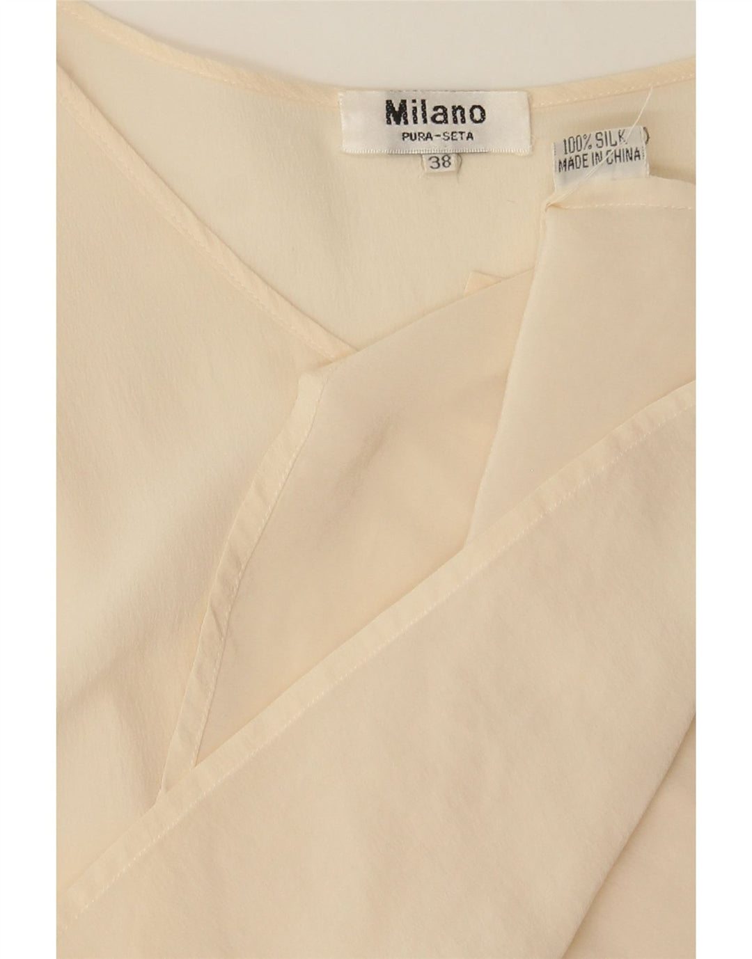MILANO Womens Sleeveless Blouse Top IT 38 XS Beige Silk Vintage milano and Second-Hand milano from Messina Hembry 