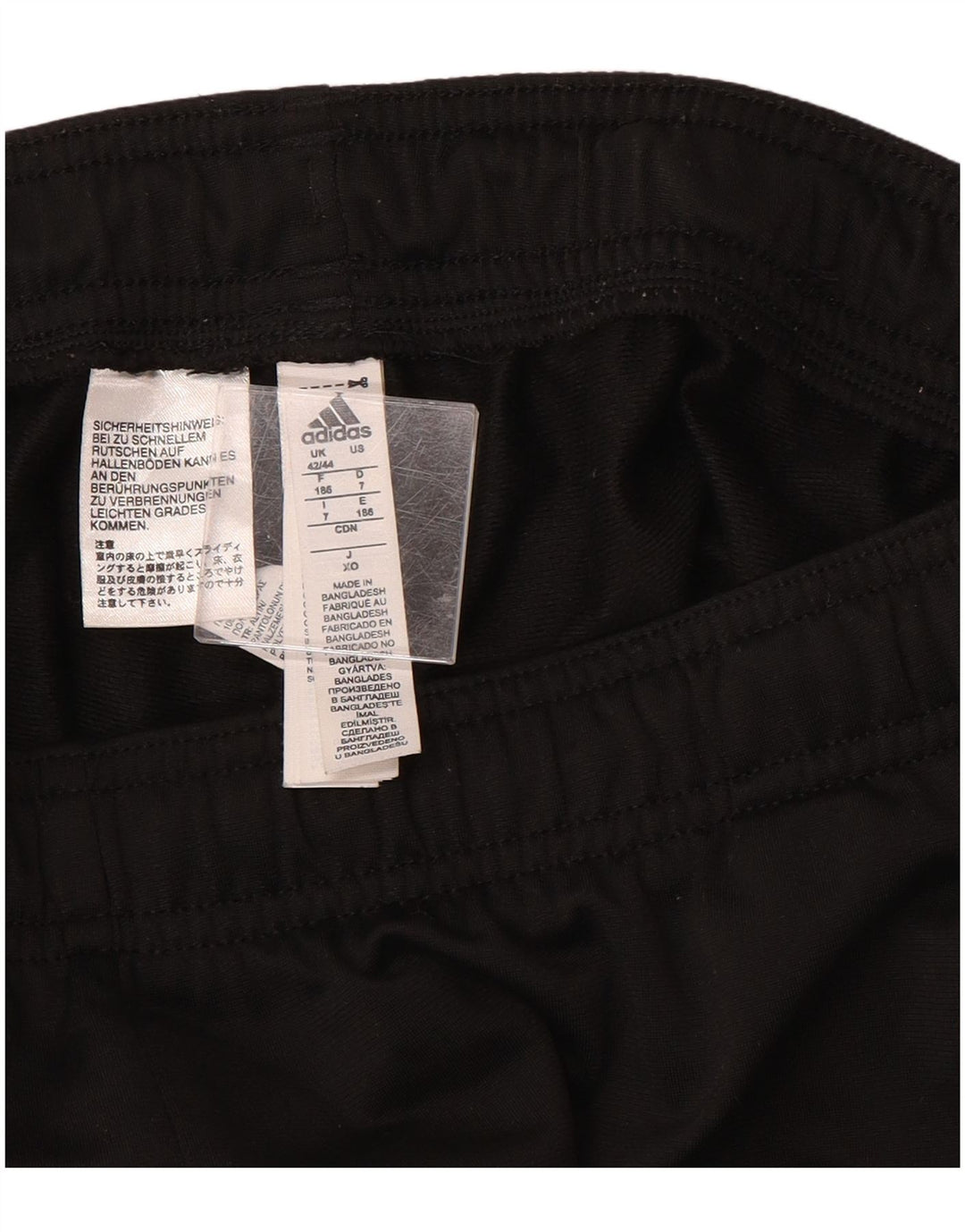 Pantaloni da tuta da uomo Adidas UK 42/44 Large Nero Poliestere