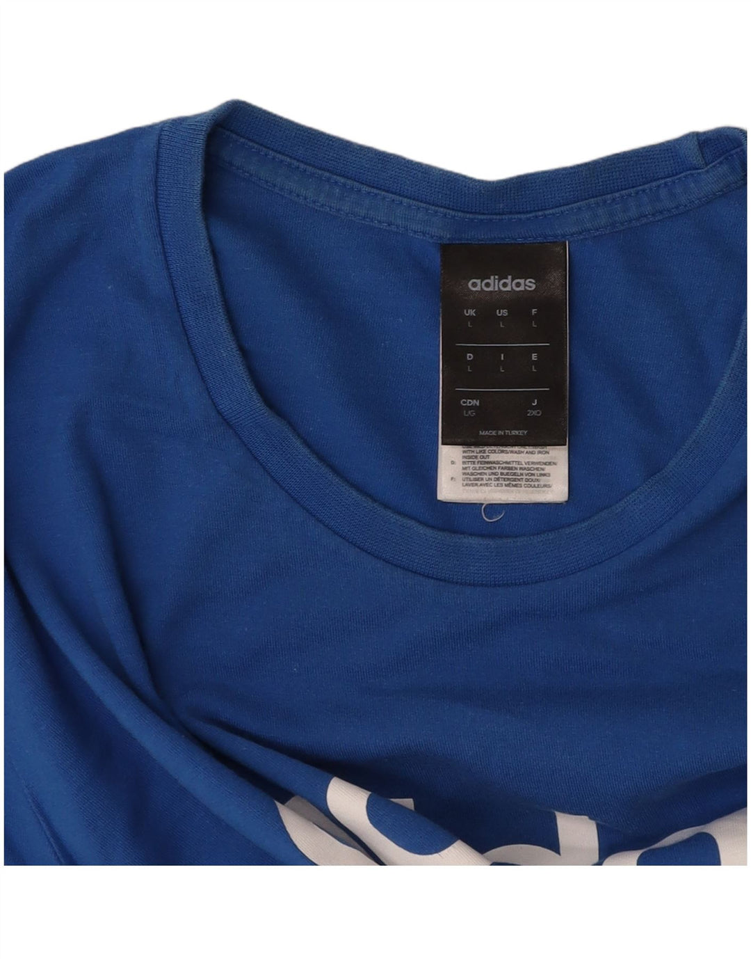T-shirt grafica da uomo ADIDAS Top grande in cotone blu