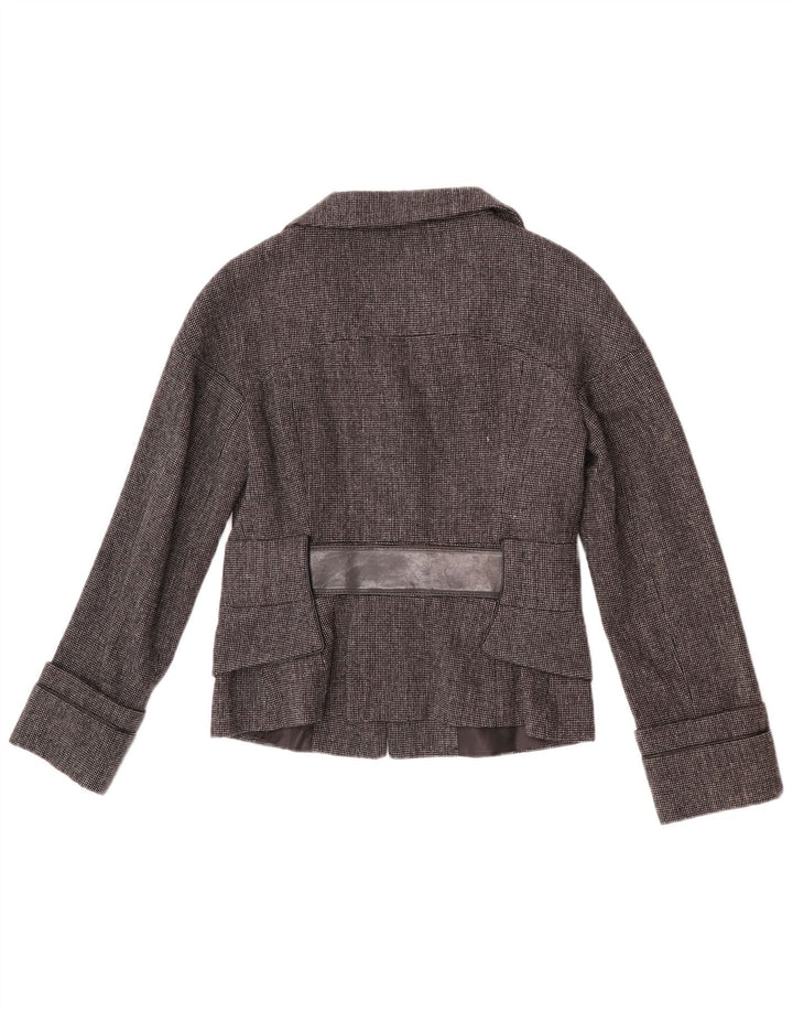 Giacca blazer a 2 bottoni da donna Zara UK 12 grigio medio a spina di pesce