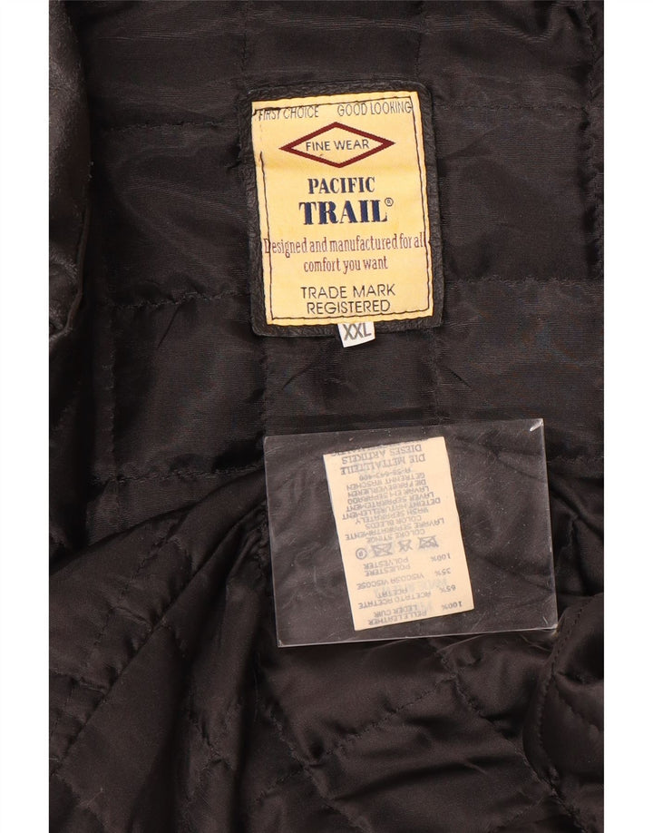 Giacca in pelle da uomo Pacific Trail UK 44 2XL Pelle nera