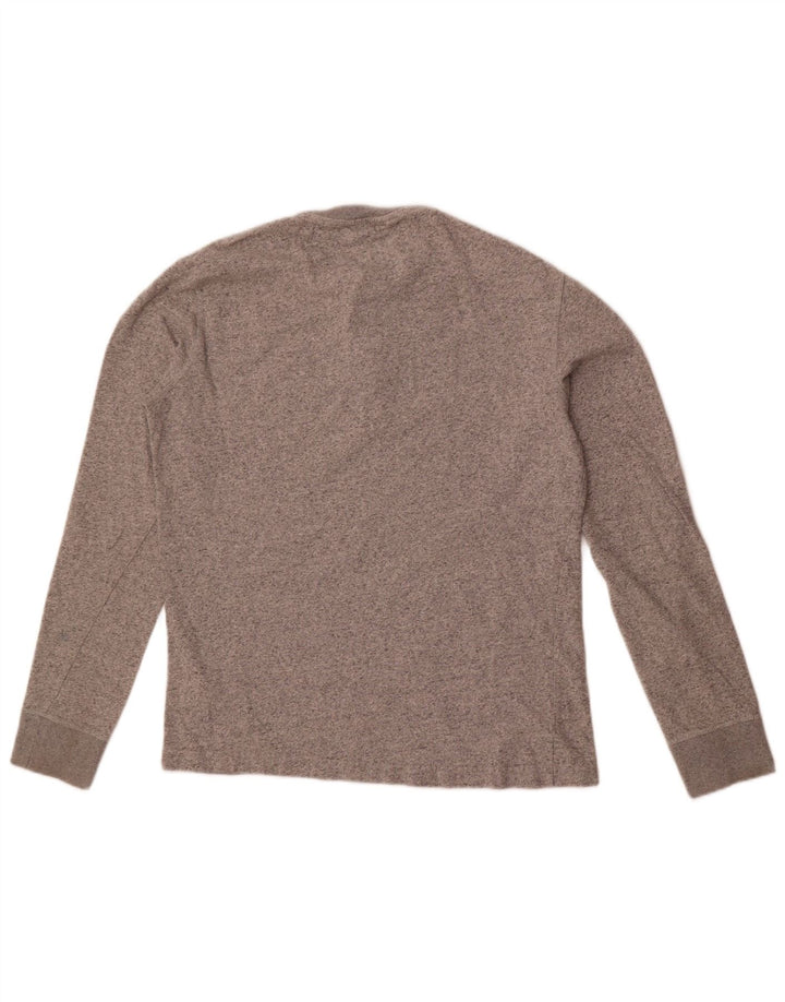 Top da uomo a maniche lunghe Superdry in cotone mélange grigio medio