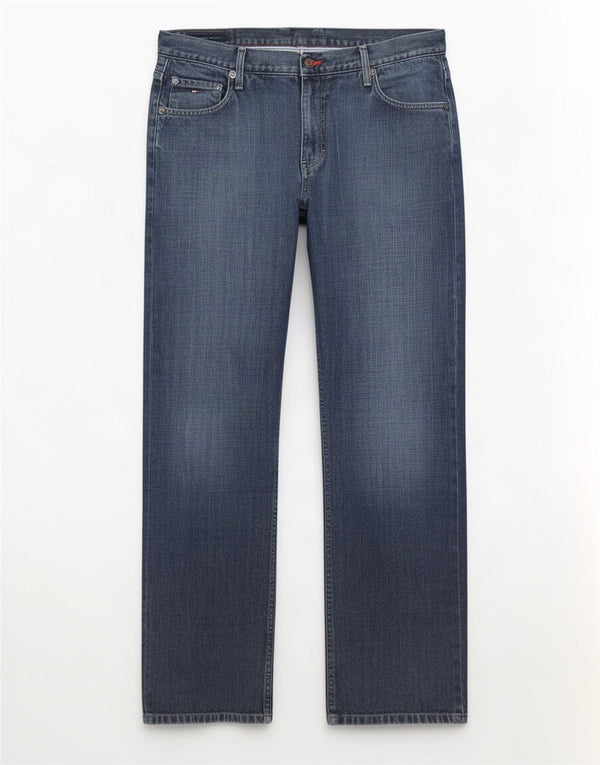 Tommy Hilfiger Jeans dritti da uomo W38 L32 Blu Cotone