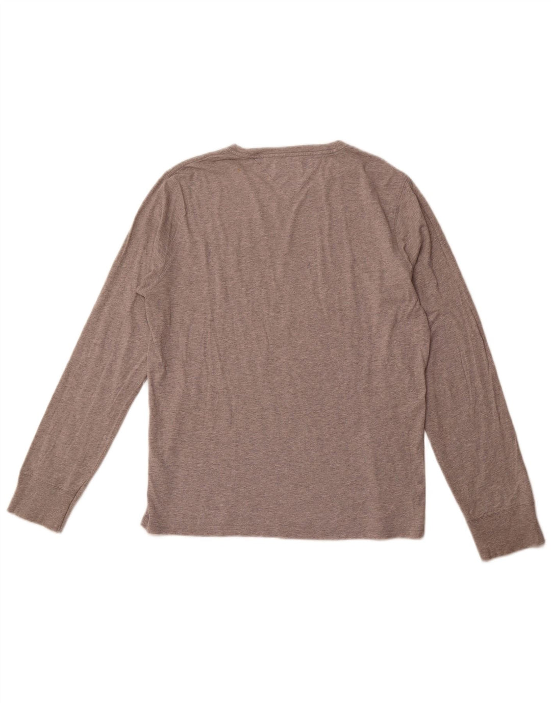 TOMMY HILFIGER Top grafico da uomo a maniche lunghe in cotone grigio medio