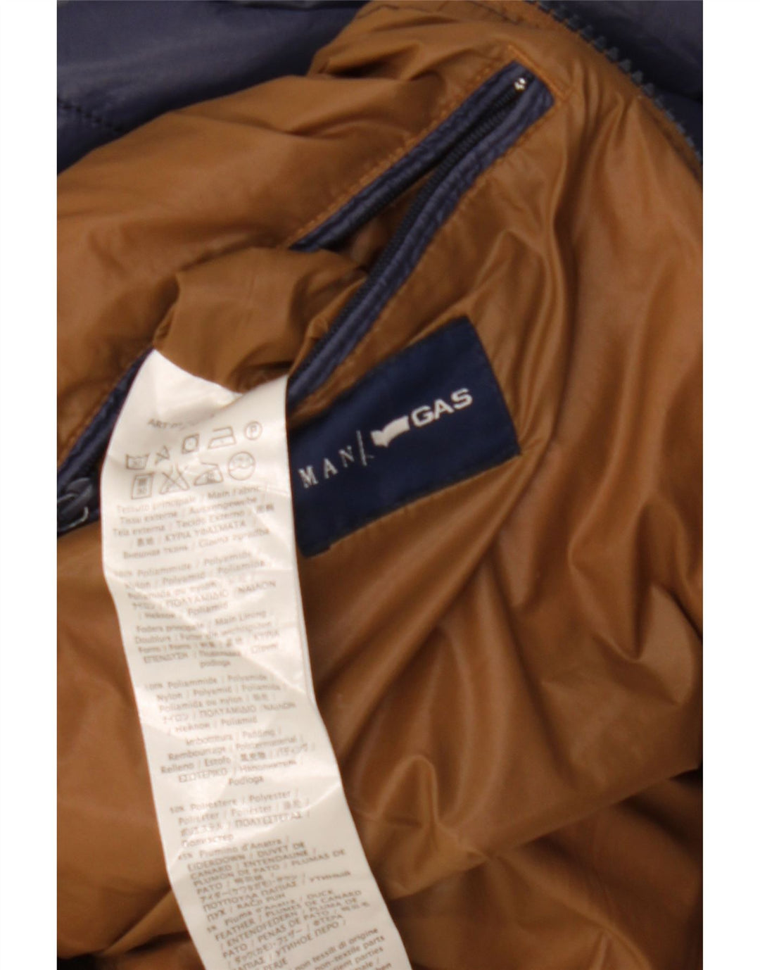 GAS Mens Padded Jacket UK 38 Medium Navy Blue Polyamide
