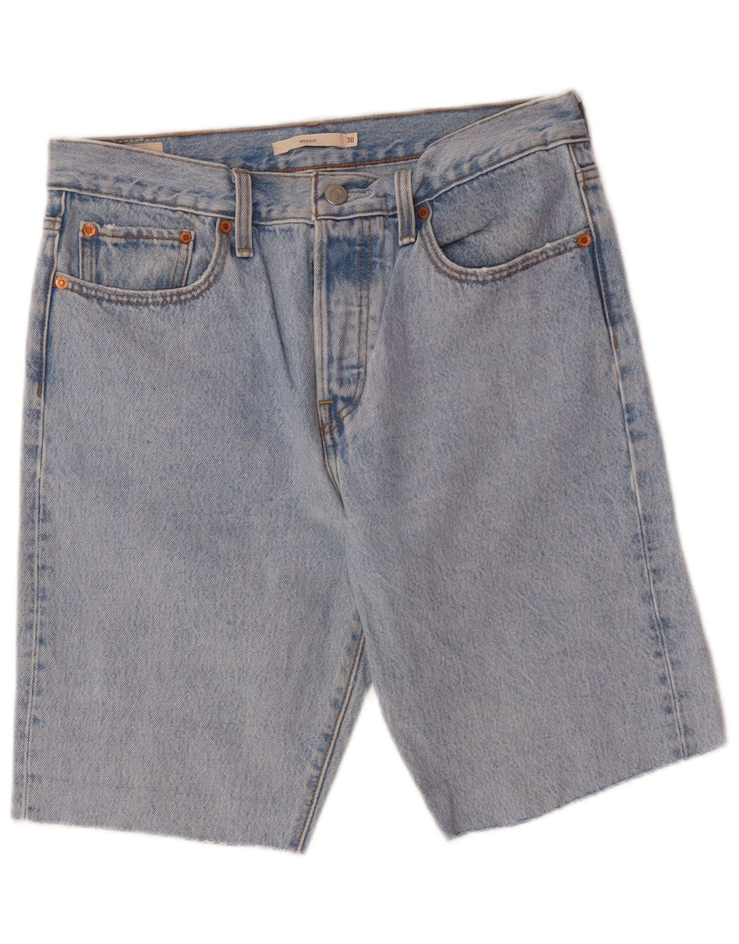 Pantaloncini di jeans con zeppa da donna LEVI'S W30 cotone blu medio