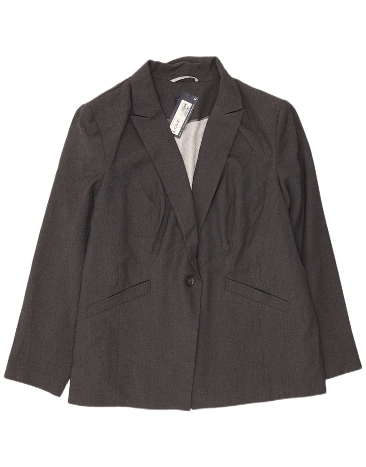 Giacca blazer a 1 bottone Marks & Spencer da donna UK 24 4XL poliestere grigio