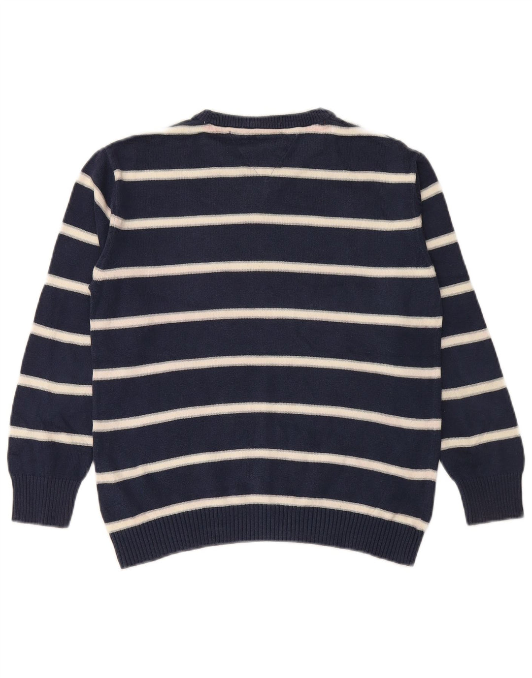 TOMMY HILFIGER Maglione maglione con scollo a V per ragazzi 11-12 anni a righe blu navy