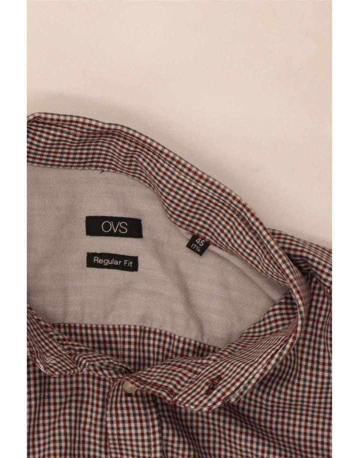 Camicia OVS da uomo vestibilità regolare taglia 45 17 3/4 XL cotone a quadretti multicolore