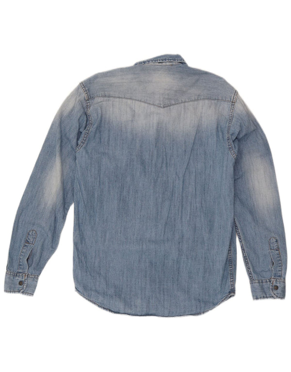 Camicia in denim da uomo Carrera piccola in cotone blu