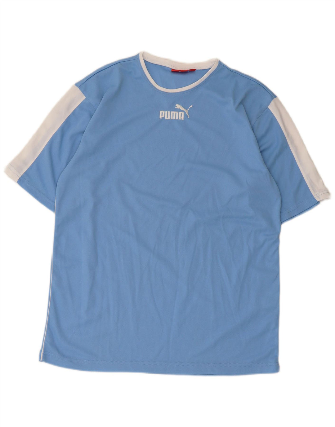 T-shirt da uomo Puma Top in poliestere color block blu medio