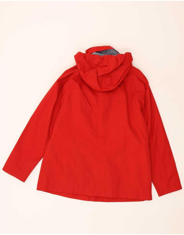 Giacca antipioggia con cappuccio da donna Fat Face UK 14 grande cotone rosso